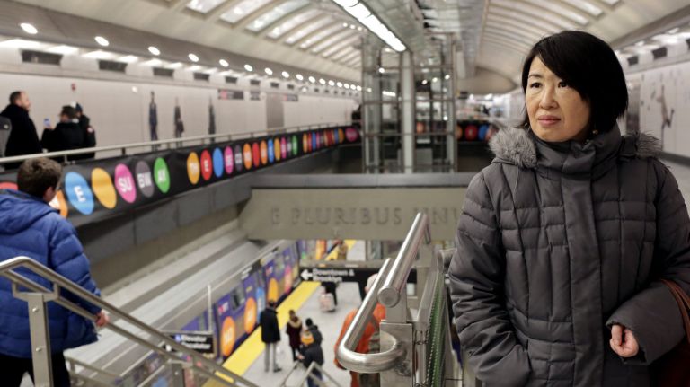 Commuters  at  the 72nd Street  Q train station of Second Avenue subway, which opened  Jan.   1, 2017.