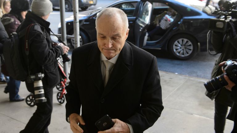 Former New York City Police Commissioner Ray Kelly arrives for Pulitzer Prize-winning columnist Jimmy Breslin's funeral Mass at the Church of the Blessed Sacrament in Manhattan on Wednesday, March 22, 2017.