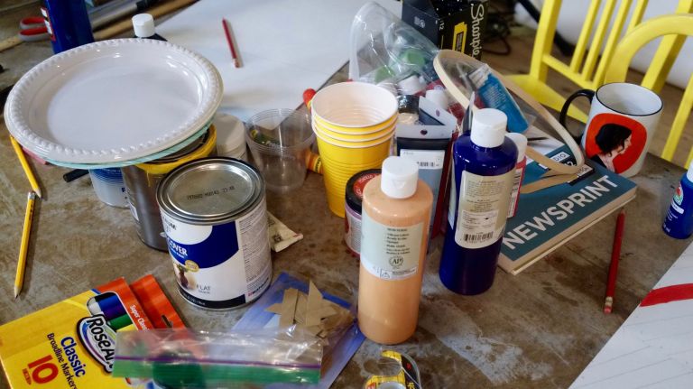 Mussari and her colleagues set out art supplies ranging from markers to paint for those who are a little more brave.