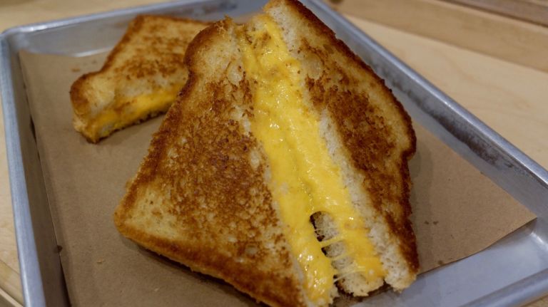 Maybe you're more in the mood for savory than sweet. Dig in to a gooey grilled cheese, made with New York cheddar.