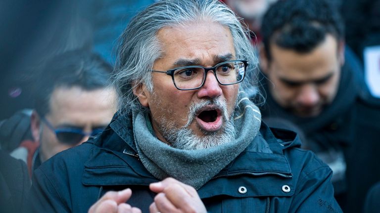Ravi Ragbir speaks at City Hall Park on Wednesday,  Jan. 31, 2018, after returning from Washington, D.C.