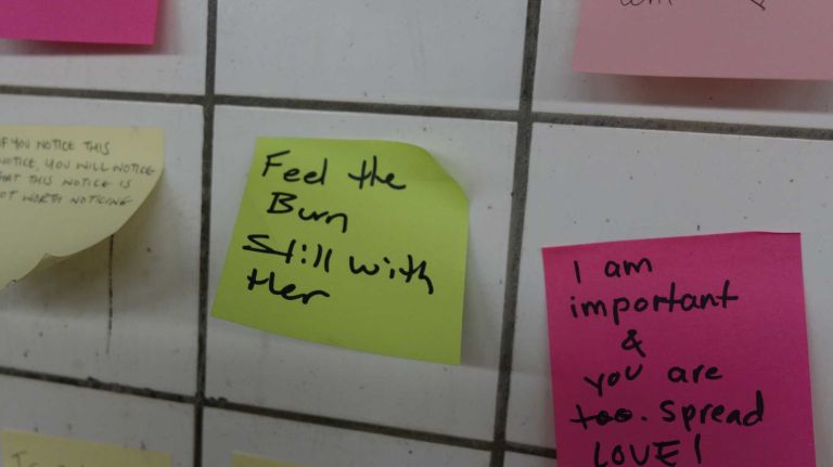 There were also messages of support for Clinton's primary challenger, Bernie Sanders.