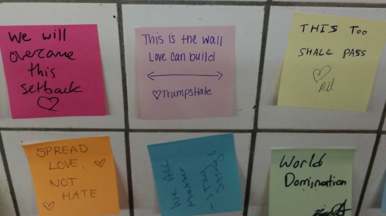 There were even references to the wall of notes itself.