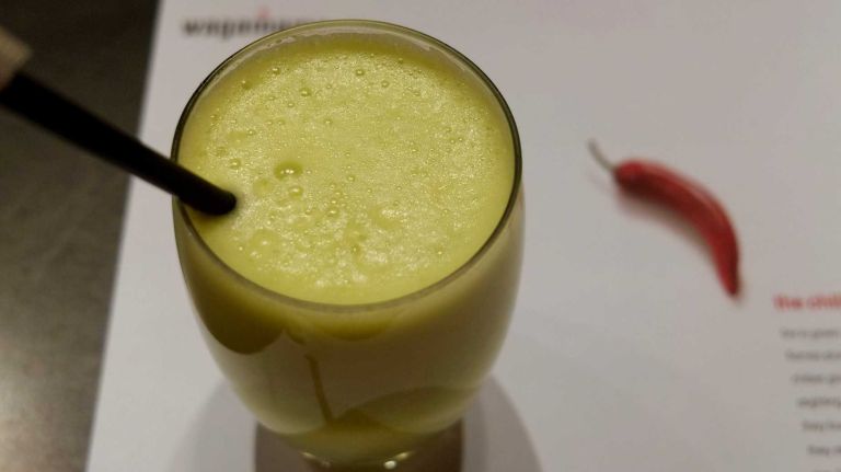 If you're looking to sip something healthier than rum, Wagamama offers a selection of fresh-pressed juices, including this delicious blend that will help you get your daily veggies.