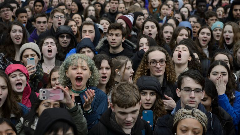 Trump protest in Foley Square: Photos of student rally against travel ban 16 Students protest at Foley Square in downtown Manhattan on Feb. 7, 2017 against President Donald Trump's immigration travel ban.