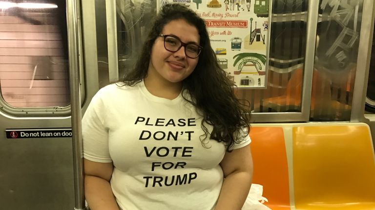 Colette Giaramita, 18, voted for the first time ever on Tuesday, Nov. 8, 2016, in Bay Ridge, Brooklyn.