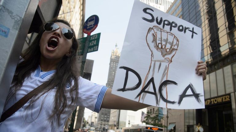 Trump’s presidency challenges millennials in NYC to become more politically active 1 El Salvadoran Dreamer Dayana Arrue demonstrates at a Deferred Action for Childhood Arrival rally at Trump Tower in Manhattan on Sept. 5, 2017.