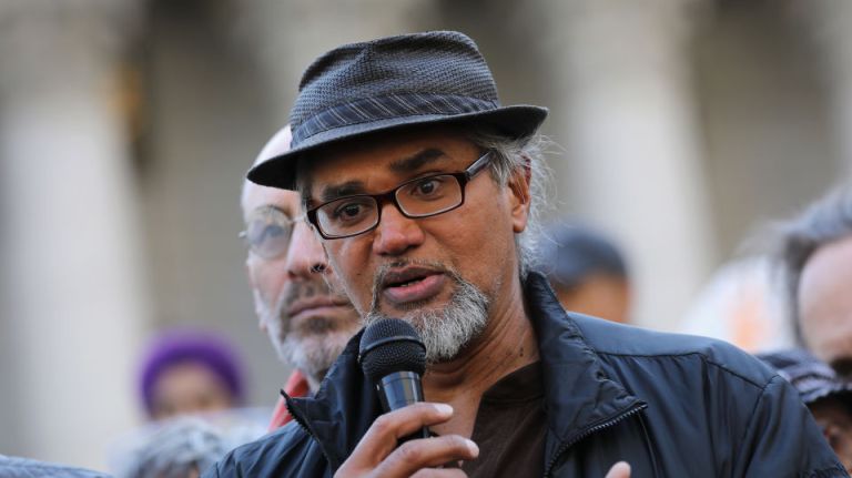 Supporters of immigrant rights leader Ravi Ragbir rally on his behalf on Thursday, Jan. 11, 2018.  