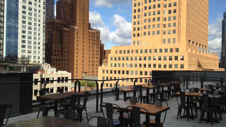 Alamo Drafthouse in Brooklyn is ready for its close-up: Take a look around 10 The Alamo Drafthouse also includes a rooftop terrace that fits 67 people. Fans can enjoy a pre-movie drink while taking in a beautiful view of Downtown Brooklyn. The space can be rented out for private events.