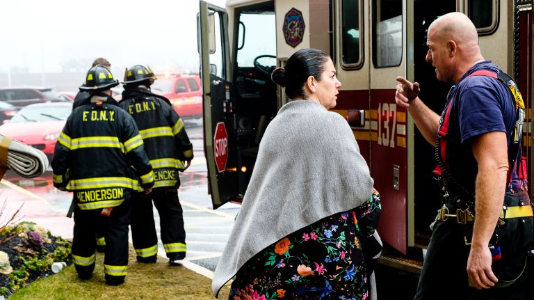 Firefighters in Rockaways, Queens, battled a fire in a 13-story building on Friday, Jan. 12, 2018, a spokesman said.