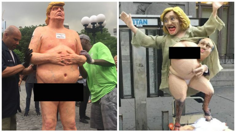 The true winner of this election cycle? Art. It takes a lot to get the average New Yorker's attention, but these naked statues of Trump and Clinton, which appeared two months apart in Manhattan, certainly did the trick.