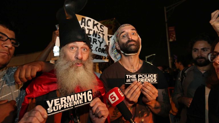 Presidential debate at Hofstra: Photos from the scene 21 Demonstrators rally outside the campus at Hofstra University ahead of the debate on Sept. 26, 2016.