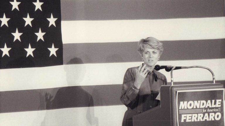Geraldine Ferraro was the first woman to appear on a presidential ballot representing a major party. She was the Democratic vice presidential nominee in 1984, running with Walter Mondale. They lost the election to Ronald Reagan and George H.W. Bush.