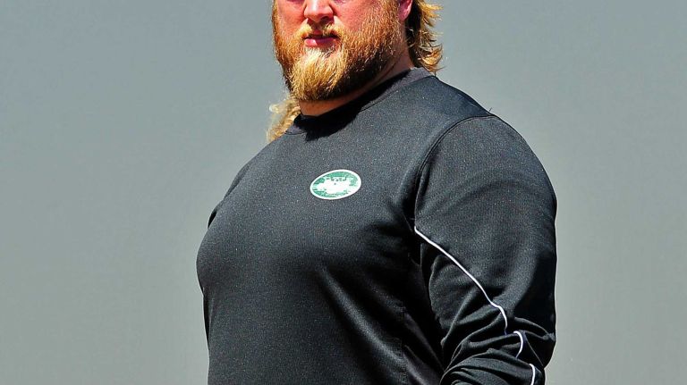 New York Jets center Nick Mangold speaks with the media at Atlantic Health Jets Training Center in Florham Park, New Jersey on Wednesday, July 27, 2016. New York Jets Training Camp.