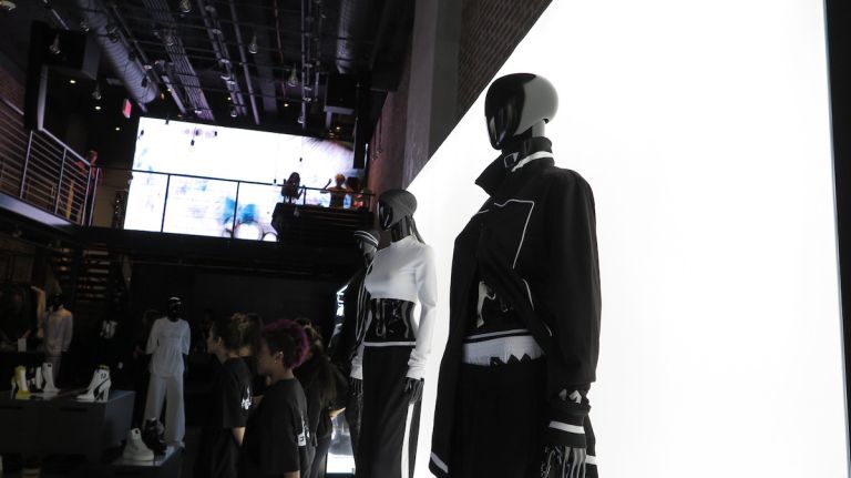 Rihanna's NYC pop-up debuts latest Puma collaboration ahead of NYFW 9 The event space on 33rd Street was transformed into a dark, backlit venue, featuring a DJ who played a lot of Rihanna and Drake tracks.