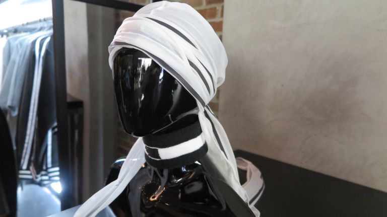 Rihanna's NYC pop-up debuts latest Puma collaboration ahead of NYFW 15 A variety of accessories, including this head wrap, are available at the pop-up.