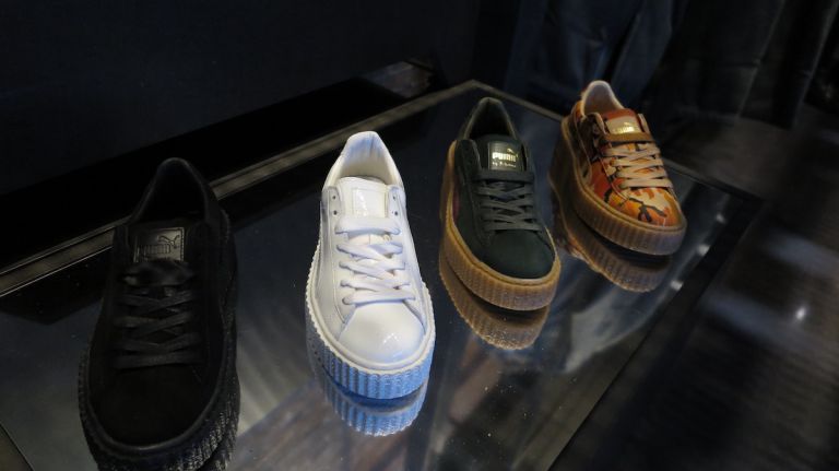 Rihanna's NYC pop-up debuts latest Puma collaboration ahead of NYFW 16 Perhaps the most iconic style to come from Rihanna's collaboration with Puma, these creepers come in a variety of colors, including a brown camouflage print.
