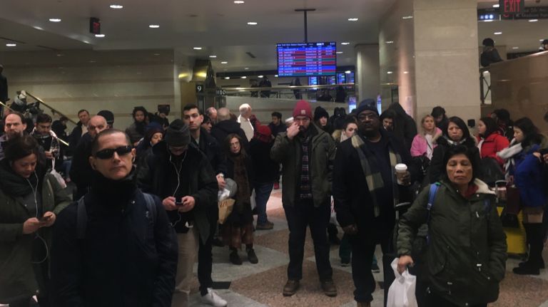 A disabled Amtrak train led to delays at Penn Station Monday morning, Jan. 8, 2018, the agency said. 
