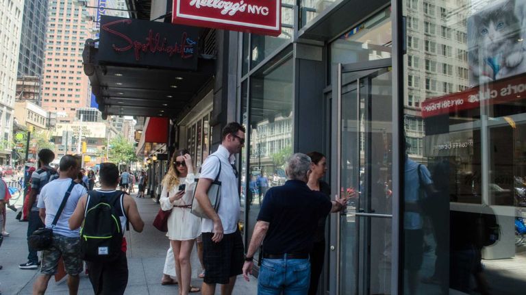 Despite its global brand and Times Square location, the all-day cereal cafe is tailored more toward New Yorkers rather than tourists, Shripka said, which means you won't see any flashing LED screens during your visit. In addition, the restaurant uses milk from local dairy farms and coffee from local roasters. One cereal bowl, which includes Crispix, peaches and chai tea powder, is called 