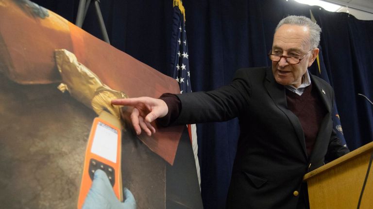Handheld detectors at key trafficking sites -- such as JFK airport -- could significantly help efforts to intercept shipments of fentanyl, according to Sen. Chuck Schumer. 