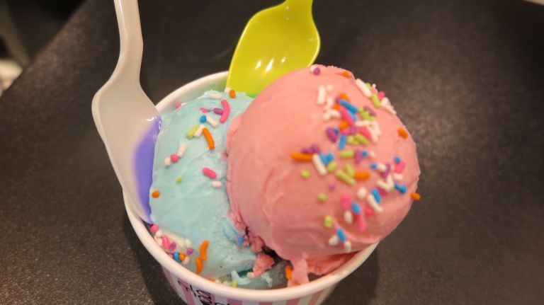 A La Mode Shoppe makes ice cream accessible to all with nut-free, egg-free ingredients 16 A La Mode serves its ice cream with plastic spoons that change color while you enjoy your cold treat.
