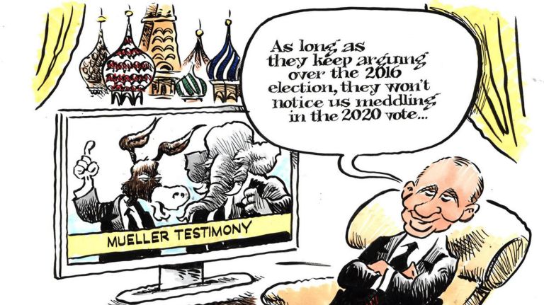 Jimmy Margulies cartoon on Robert Mueller testimony.