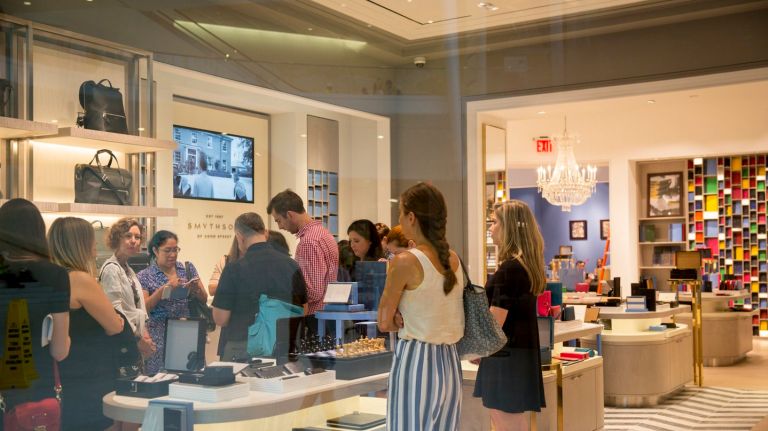 Oculus shopping mall at WTC, with Eataly, Apple Store and more, debuts Tuesday 12 People visit the Smythson on its opening day at the Oculus shopping mall in the transportation hub between 2 World Trade Center and 3 World Trade Center on Aug. 15, 2016.