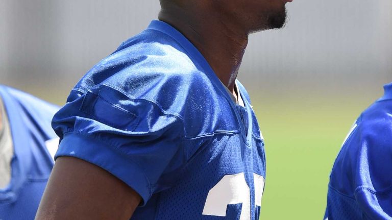New York Giants cornerback Eli Apple is seen during the Giants Organized Team Activities at Quest Diagnostics Training Center on Wednesday, June 1, 2016.