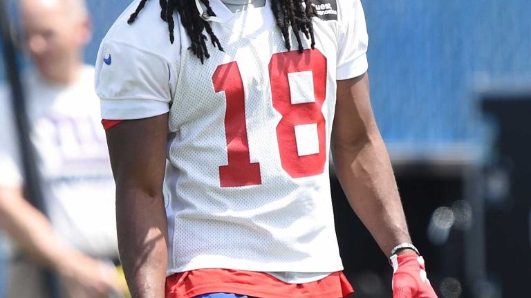 New York Giants wide receiver Geremy Davis looks on during the Giants Organized Team Activities at Quest Diagnostics Training Center on Wednesday, June 1, 2016.