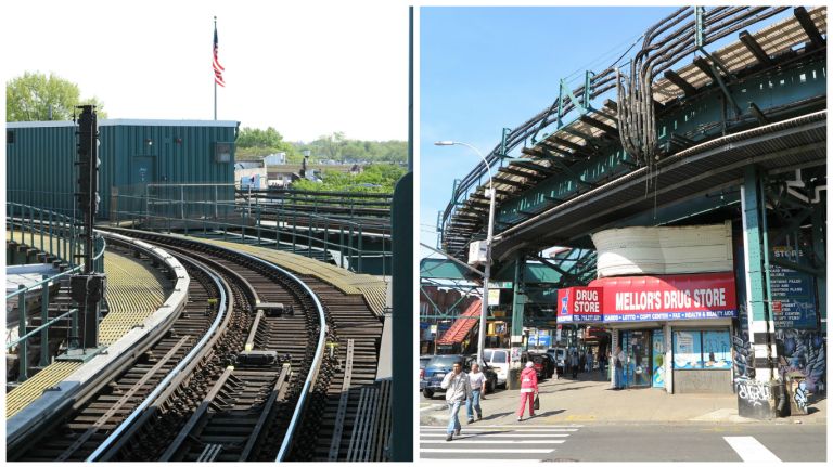 The S curve at Crescent Street is one of the sharpest curves in the subway system. In 1922, the curve had to be eased to allow the heavier 67-feet steel subway cars to run on the tracks instead of the 48-feet El cars. 