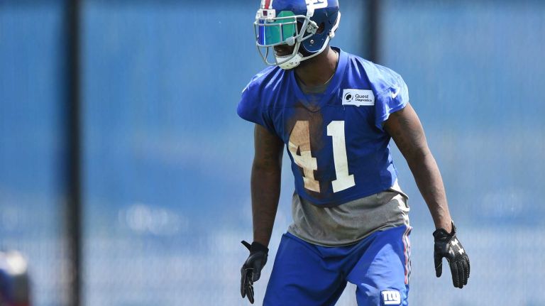 New York Giants cornerback Dominique Rodgers-Cromartie looks on during the Giants Organized Team Activities at Quest Diagnostics Training Center on Wednesday, June 1, 2016.