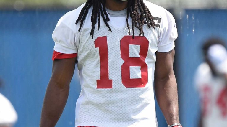 New York Giants wide receiver Geremy Davis looks on during the Giants Organized Team Activities at Quest Diagnostics Training Center on Wednesday, June 1, 2016.