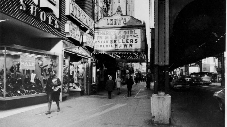 The Loew's Valencia theater on 168th Street and Jamaica Avenue in Queens on Jan. 20, 1971. The theater, now used as a church, was designated a landmark in 1999 by the New York City Landmarks Preservation Commission.