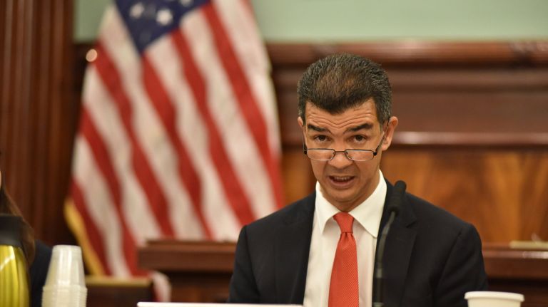 A bill to create a bollard installation plan, introduced by Councilman  Ydanis Rodriguez, pictured, was approved by the City Council on Tuesday, Dec. 19, 2017.