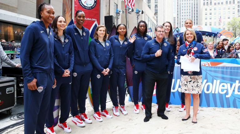 100 days until Olympics 2016 in Rio 6 The 2016 US Olympic Womens Basketball Team visits NBC's TODAY Show during their Road to Rio Tour presented by Liberty Mutual on April 27, 2016 in New York City. The event marks 100 days until the Opening Ceremony of the Rio 2016 Olympic Games.