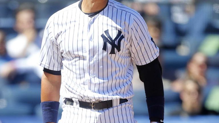 Yankees vs. Rays 90 Alex Rodriguez #13 of the New York Yankees strikes out in the fourth inning against the Tampa Bay Rays at Yankee Stadium on Saturday, April 23, 2016 in the Bronx Borough of New York City.