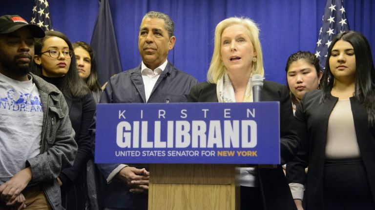 Gillibrand says Congress should ‘stand up’ to president on DACA 1 Sen. Kirsten Gillibrand and Rep. Adriano Espaillat call for a provision to protect Dreamers in any long-term government spending bill on Sunday, Dec. 3, 2017, at Gillibrand's Manhattan office.