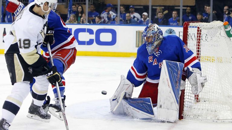 Can Henrik Lundqvist steal some games? He's done it before, and may not have to be perfect if the Rangers can pressure Marc-Andre Fleury, returning from a concussion on March 31, with plenty of shots and screens. Fleury can be vulnerable in the playoffs, and the backups are Matt Murray and Jeff Zatkoff. Games may very well be decided by net front play and deflections. Watch for goaltender interference calls. Lundqvist, now 34 and named the team's MVP yet again, gets amped for the playoffs, and if he can gain some confidence, the Swede can be very tough. If he falters, this could be a short series.