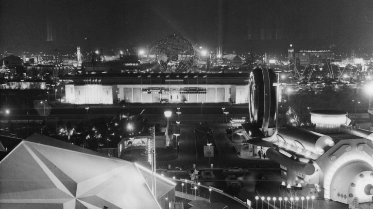 A nighttime view from the 