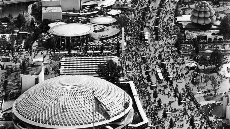 Aeriel view of a portion of the New York World's Fair in Flushing Meadows-Corona Park on Sept. 6, 1965.