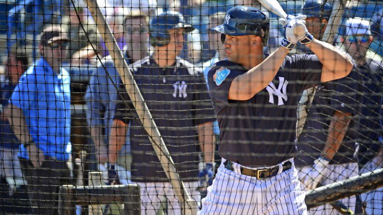 New York Yankees spring training 2016 89 New York Yankees' Carlos Beltran takes batting practice during spring training at George M. Steinbrenner Field in Tampa, Fla. on Feb. 28, 2016.