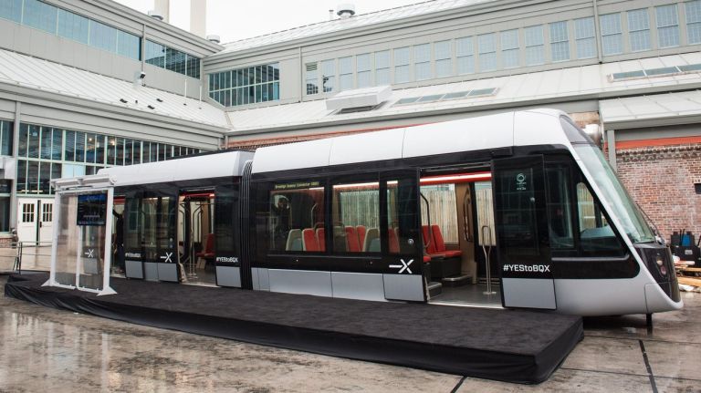 A Brooklyn Queens Connector prototype was unveiled by the group Friends of the BQX on Monday, Nov. 13, 2017.