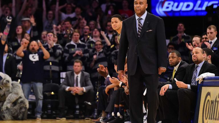 Georgetown head coach John Thompson III looks on against Villanova during the Big East Tournament at Madison Square Garden on Thursday, March 10, 2016.