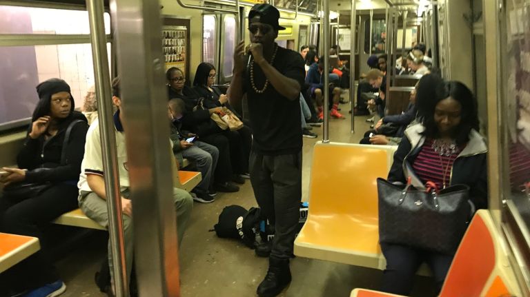 Timothy Little can make $1,000 a week rapping on the A train.