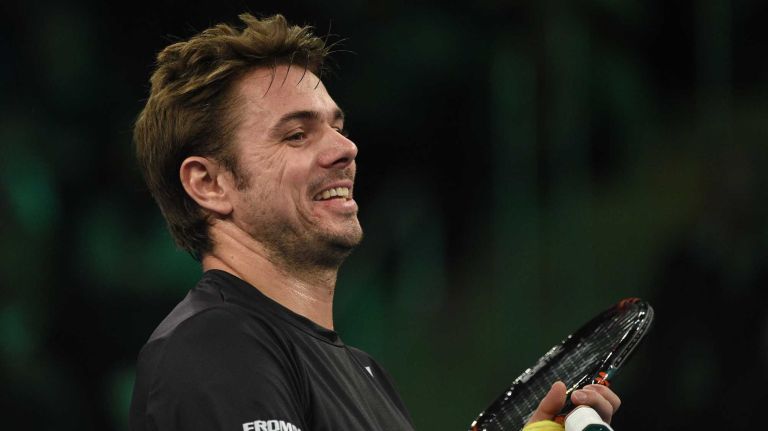 Stan Wawrinka looks on during his match against Gael Monfils during the 9th annual BNP Paribas Showdown at Madison Square Garden on Tuesday, March 8, 2016.