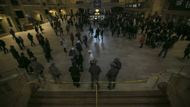 A partial power outage at Grand Central Terminal darkened corridors, and closed shops, on Feb. 15, 2016.