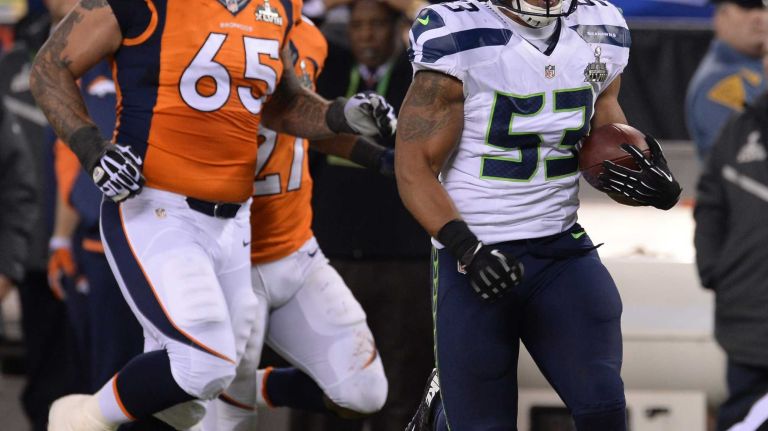 Seahawks linebacker Malcolm Smith was named MVP of Seattle's 43-8 win over the Denver Broncos in Super Bowl XLVIII.