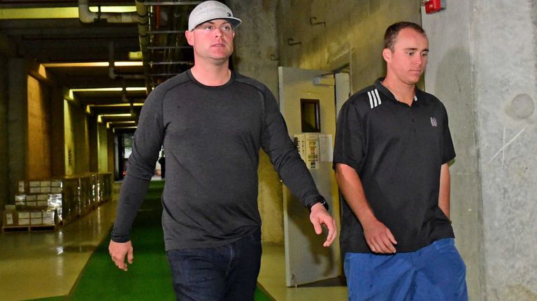 New York Yankees spring training 2016 126 New York Yankees catcher Brian McCann arrives for spring training at George M. Steinbrenner Field in Tampa, Fla., on Wednesday, Feb. 24, 2016.