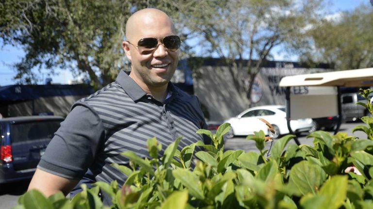 New York Yankees spring training 2016 135 The New York Yankees' Carlos Beltran speaks to the media outside the Yankees minor-league training facility in Tampa, Fla., on Monday, Feb. 22, 2016.