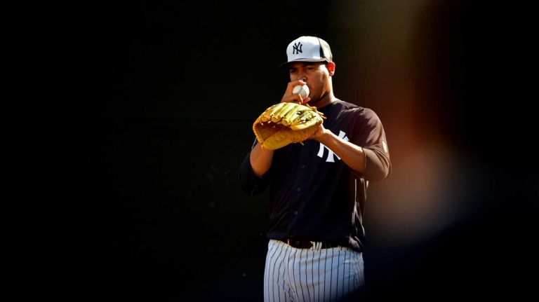 New York Yankees spring training 2016 136 New York Yankees pitcher Ivan Nova throws a bullpen session during spring training at George M. Steinbrenner Field in Tampa, Fla., on Monday, Feb. 22, 2016.